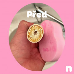 čištění kartáčku na zuby - před